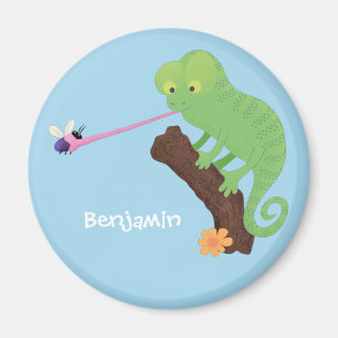 Imán Personalizado de lagarto de camaleón verde lindo