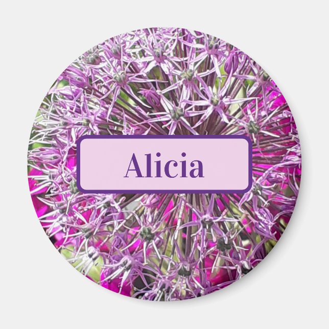 Imán personalizado de las flores de alio y verano (Frente)