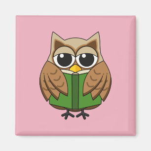 Imán Personalizado de libros de lectura de Lechuza de B