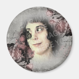 Imán Personalizado de llave antigua y Rosas