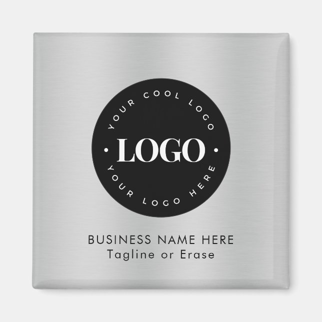 Imán Personalizado de logotipo de negocios negro de pla (Frente)