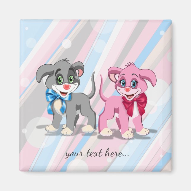 Imán Personalizado de los cachorros de la nariz del cor (Frente)