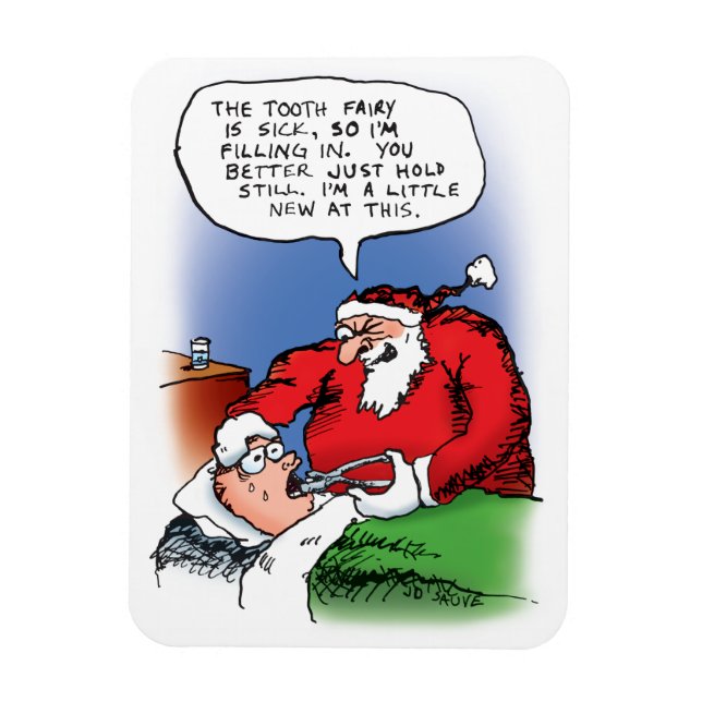 Imán Personalizado de los Navidades de Fairy Santa Funn (Vertical)
