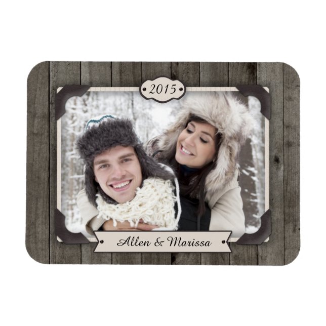 Imán Personalizado de Madera de Barn Foto Flexi Magnet (Horizontal)
