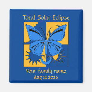 Imán Personalizado de mariposa de eclipse solar total