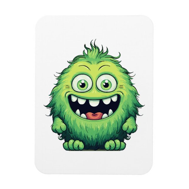 Imán Personalizado de Monstruo Verde Sonriente (Vertical)