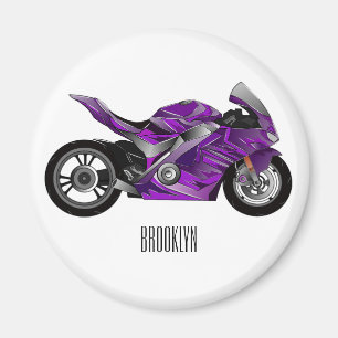 Imán Personalizado de motocicleta Purple