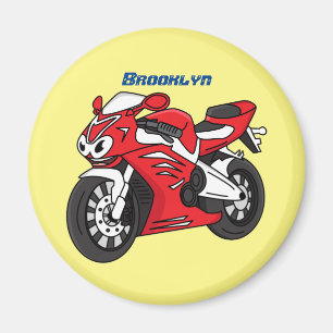 Imán Personalizado de motocicleta roja