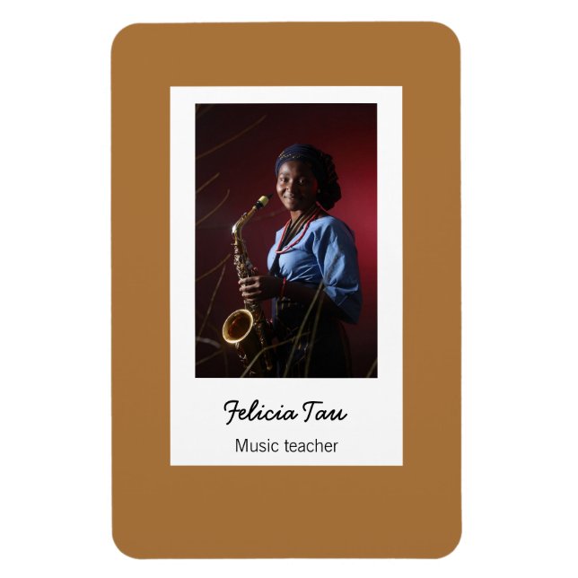 Imán Personalizado de música fotográfica marrón (Vertical)