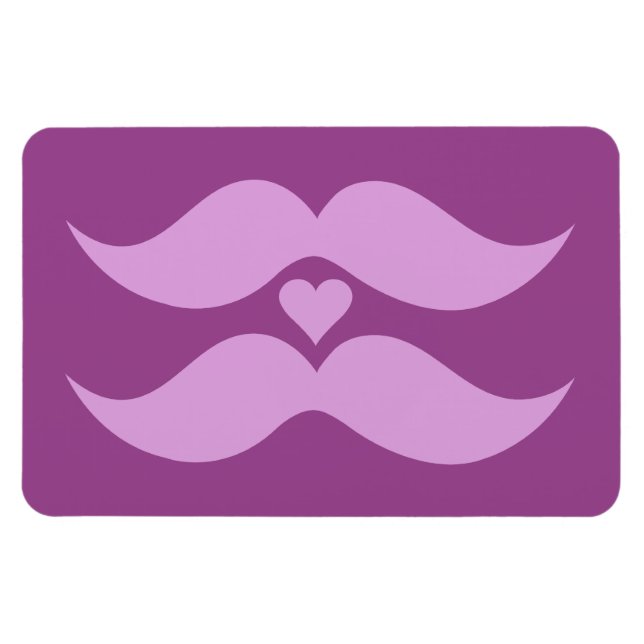 Imán personalizado de Mustaches Rosado (Horizontal)