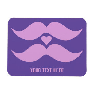 Imán personalizado de Mustaches Rosado
