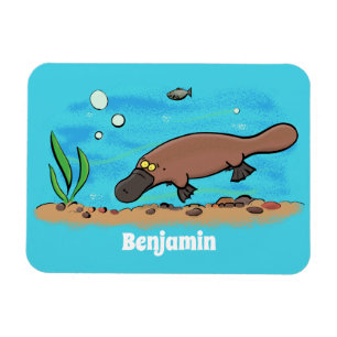 Imán Personalizado de natación de Platypus Cute