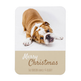 Imán Personalizado de Navidades de fotografía de Bulldo
