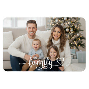 Imán Personalizado de nombre de corazón fotográfico de 