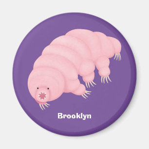 Imán Personalizado de oso de agua tardígrado rosa y su