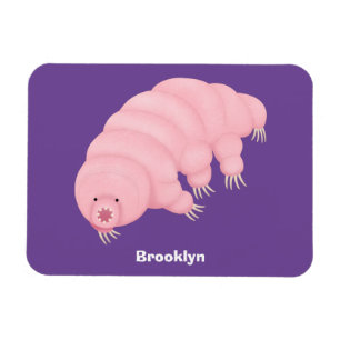 Imán Personalizado de oso de agua tardígrado rosa y sua