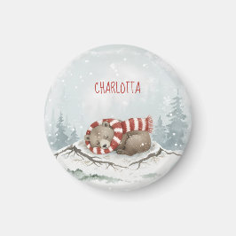 Imán personalizado de oso invernal