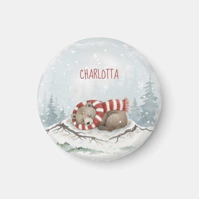 Imán personalizado de oso invernal (Frente)