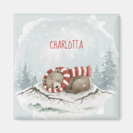 Imán personalizado de oso invernal