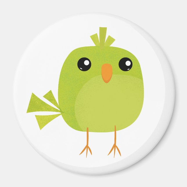 Imán Personalizado de pájaro verde (Frente)