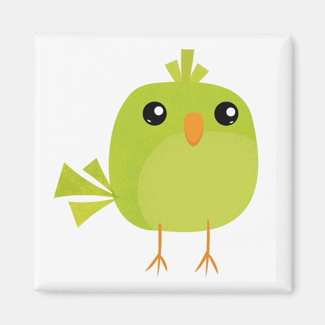 Imán Personalizado de pájaro verde (Frente)