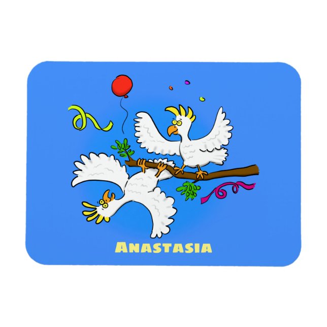 Imán Personalizado de pájaros de cacatúa graciosa (Horizontal)