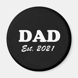 Imán Personalizado de papá Fecha establecida moderna en