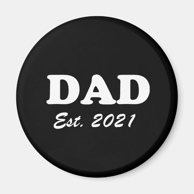 Imán Personalizado de papá Fecha establecida moderna en (Frente)