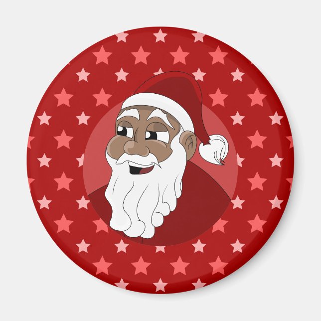 Imán Personalizado de Papá Noel Negro (Frente)