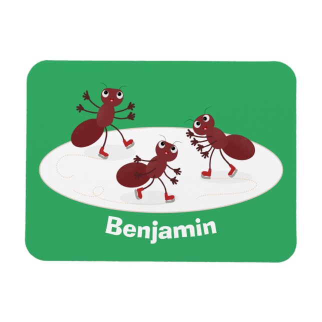 Imán Personalizado de patinaje sobre hielo de hormigas  (Horizontal)