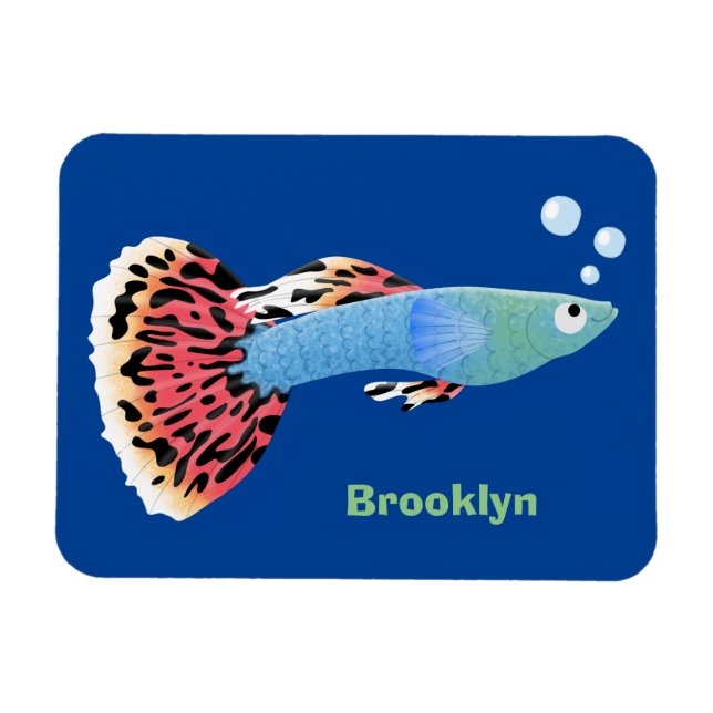 Imán Personalizado de peces tropicales adormilados (Horizontal)