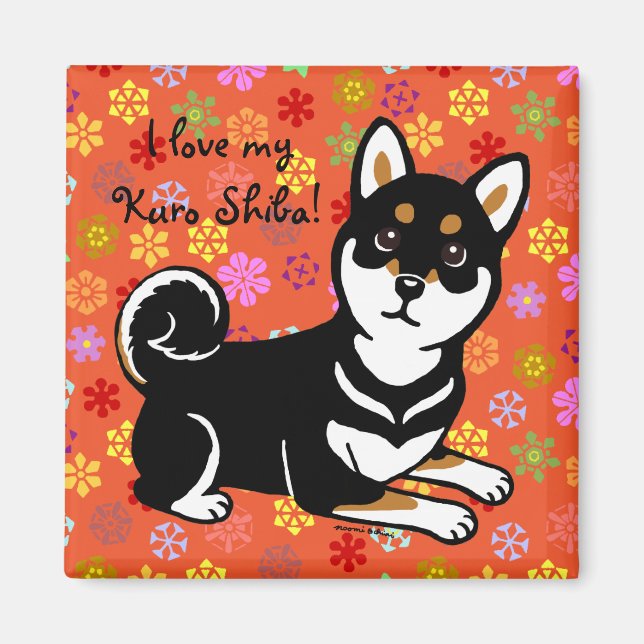 Imán Personalizado de perros Kuro Shiba Inu (Frente)