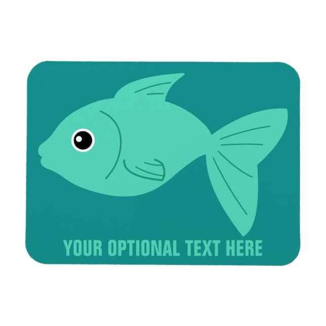 Imán personalizado de pescado (Horizontal)