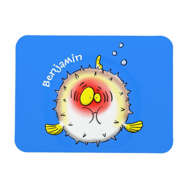 Imán Personalizado de pescado porcupy de marisco de pur (Horizontal)