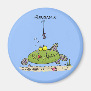 Imán Personalizado de pescadores de peces gordos y hamb