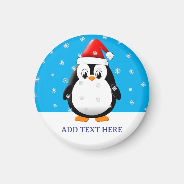 Imán Personalizado de pingüino cutáneo Nieva a Personal (Frente)