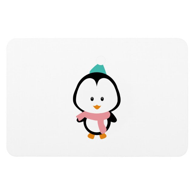 Imán Personalizado de pingüino cute (Horizontal)