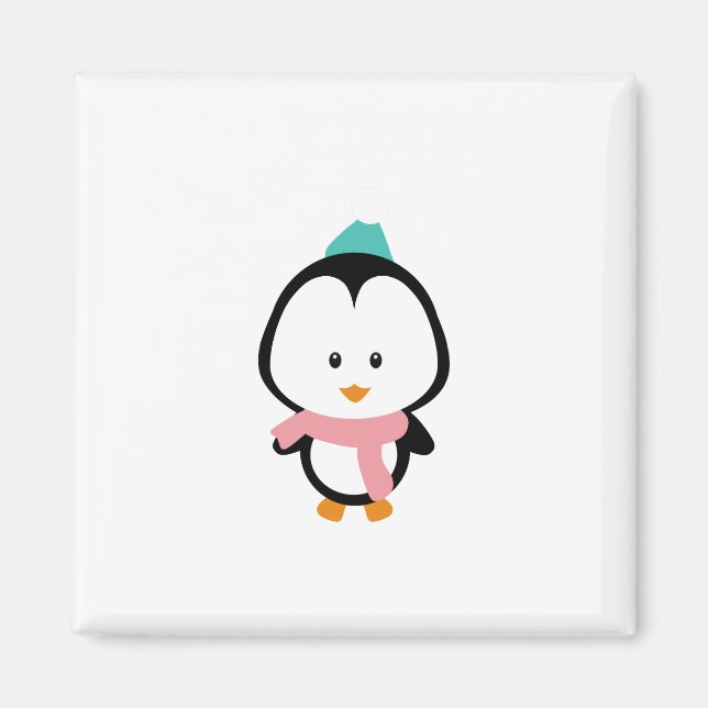 Imán Personalizado de pingüino cute (Frente)