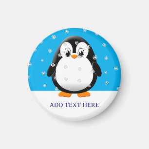 Imán Personalizado de pingüino lindo Personalizado de n