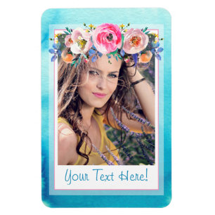 Imán Personalizado de plantilla de fotografía floral r
