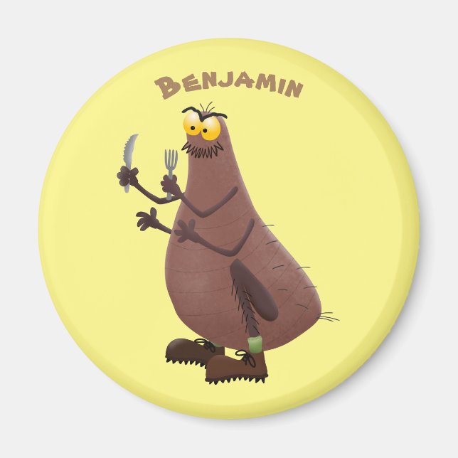 Imán Personalizado de pulgas fea hambrienta (Frente)