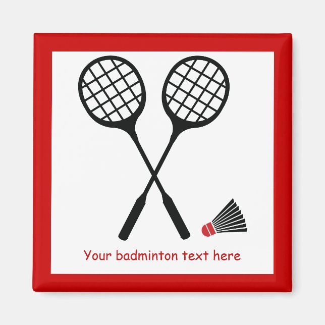 Imán Personalizado de racquet y autobús de Badminton (Frente)