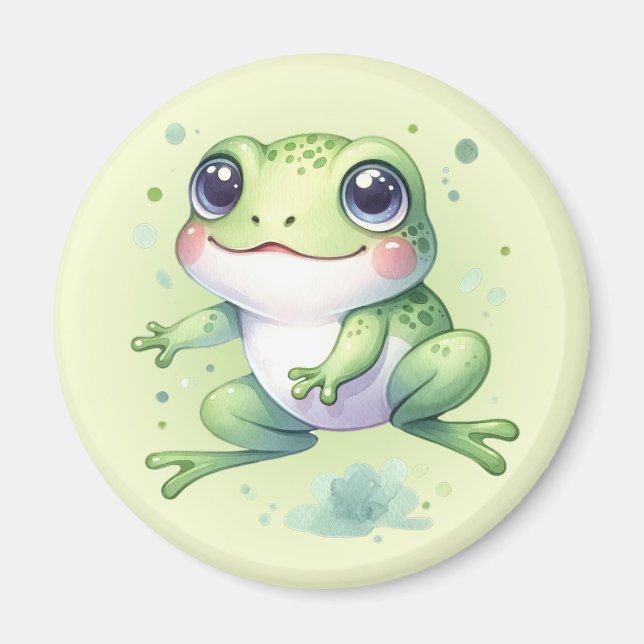 Imán Personalizado de rana verde suave (Frente)