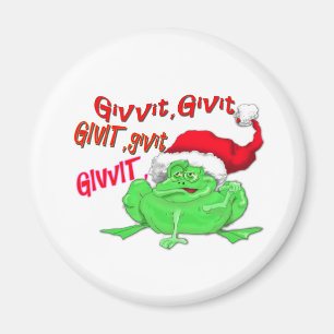 Imán Personalizado de ranas con rana santa hat givit gi