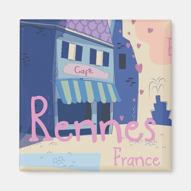 Imán Personalizado de Rennes France (Frente)