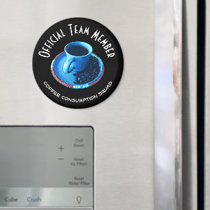 Imán Personalizado de Saucer de la Copa Azul de Café