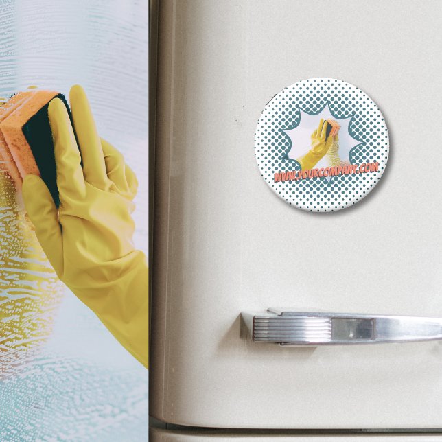 Imán Personalizado de Servicio de Limpieza Promocional  (Promotional Cleaning Service Custom WWW Magnet)