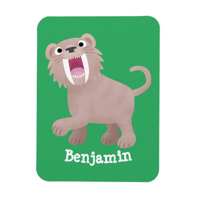 Imán Personalizado de Smilodon del tigre dientes de Cut (Vertical)