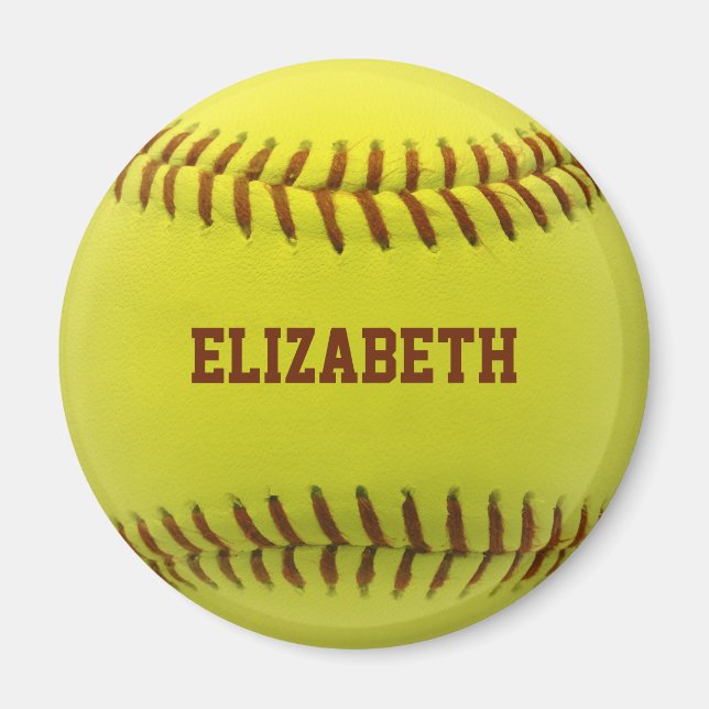 Imán Personalizado de Softbol Ball Magnet (Frente)