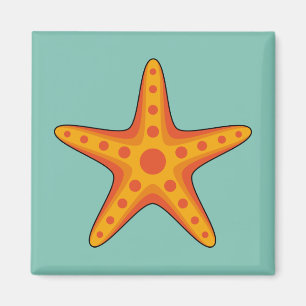 Imán Personalizado de Starfish Naranja Cute
